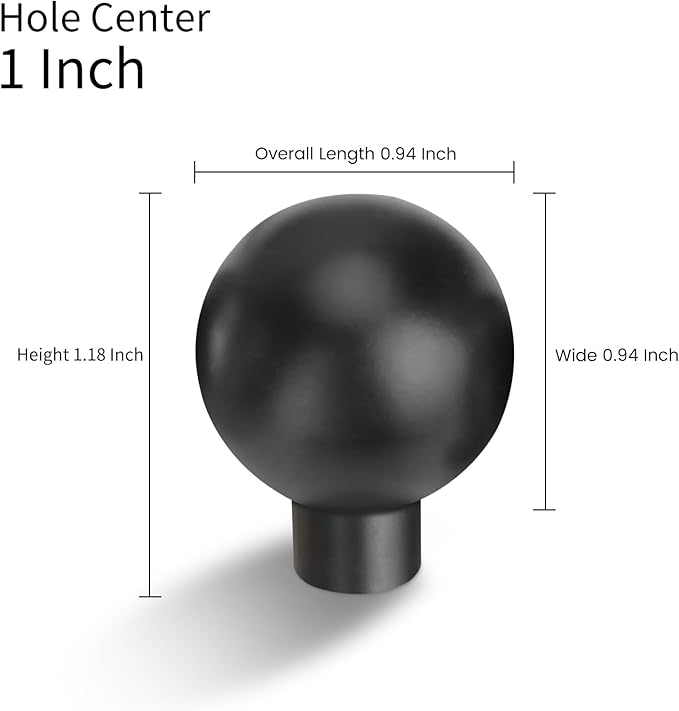Lardmon 3 Pack Matte Black Cabinet Knobs Drawer Knobs 1 Inch(25mm) Diameter Modern Single Hole Cabinet Pulls Solid Kitchen Knobs Cabinet Handles Heavy Duty Kitchen Hardware for Dresser