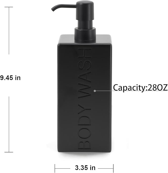 Rectangular Resin Dispenser Premium Bathroom Shampoo Conditioner Body Wash Bottle Modern Refillable Pump Design