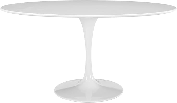 Lippa 60" Oval Wood Top Dining Table - White