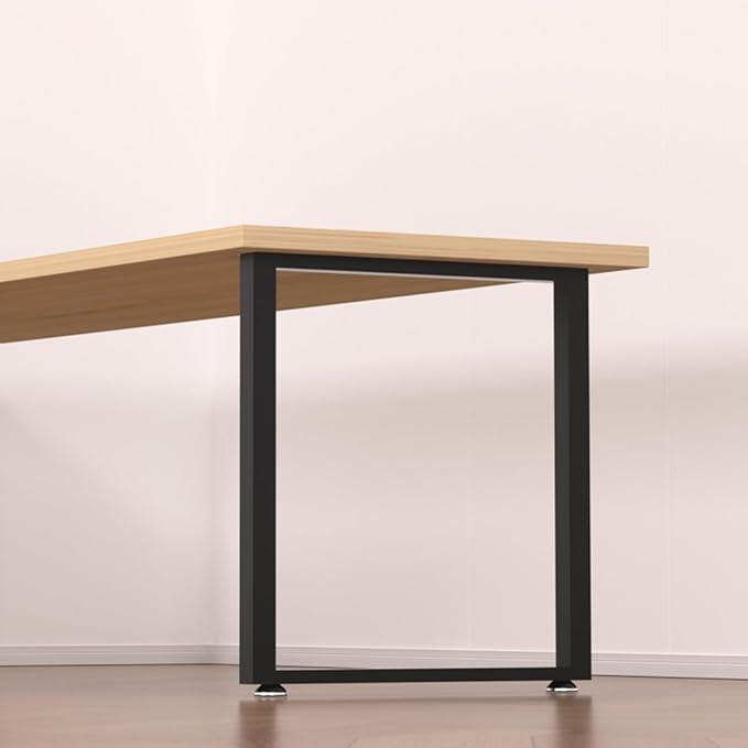 Metal Table Legs 28" Height 24" Wide Desk Legs Dining Table Legs Black Metal Coffee Table Legs with Adjustable Feet Pads, Black, Set of 2