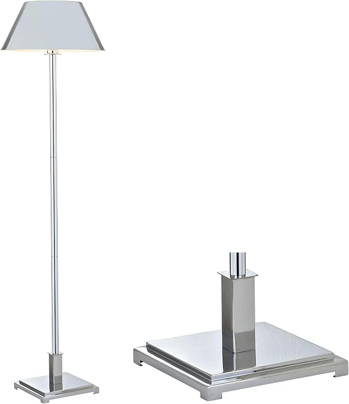 JONATHAN Y 60" Chrome Modern Metal LED Floor Lamp for Living Room Bedroom, Metal Shade, Transitional Standing Tall Lamp with LED Bulb, UL Listed JYL6005A