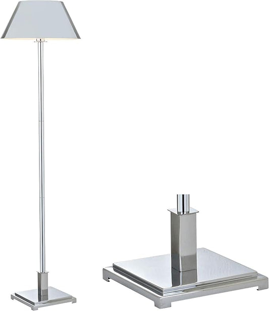 JONATHAN Y 60" Chrome Modern Metal LED Floor Lamp for Living Room Bedroom, Metal Shade, Transitional Standing Tall Lamp with LED Bulb, UL Listed JYL6005A