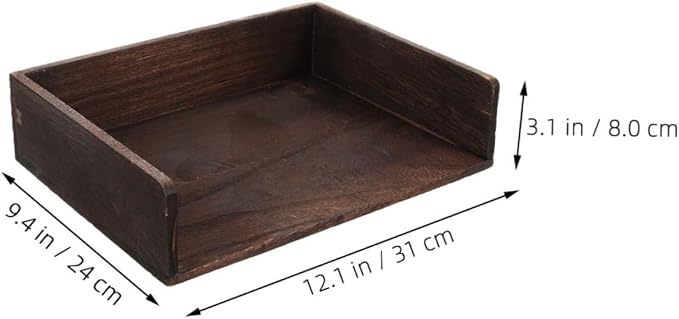 KALLORY 2pcs Vintage Solid Wood Desk Organizer Natural Wood Desktop Storage Shelf for Office Supplies Books Stationery Rustic Design for Home Study Room