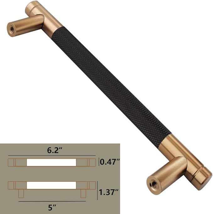 12 Pack 5 Inch 128 mm Bronze and Black Barrel Cabinet Pulls Cupboard Aluminum Handles Drawer Pull Cabinet Handles