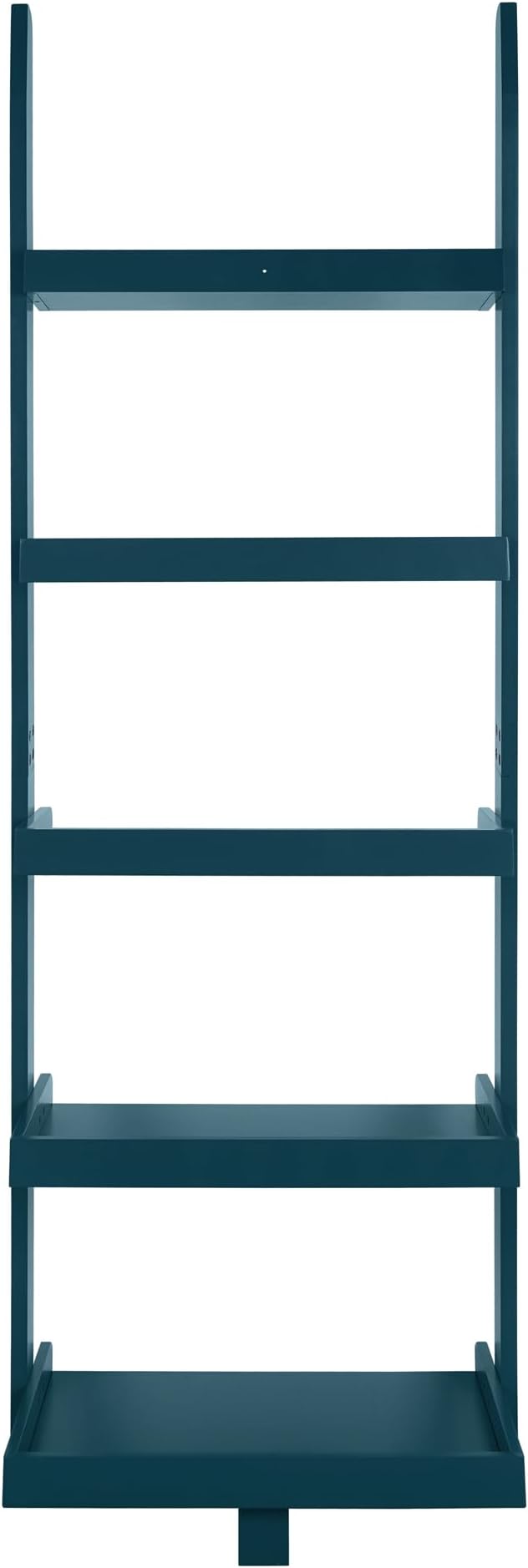 eHemco Modern 5 Tier Wall-Leaning Ladder Bookshelf Organizer, Storage Rack, 70 Inches, Blue