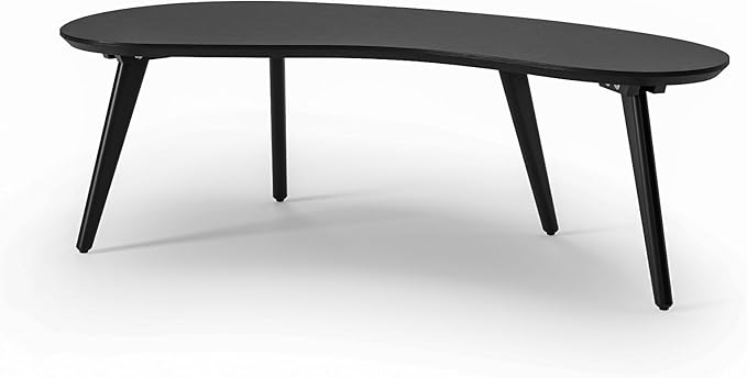 Camaflexi Mid Century Modern Abstract Shaped Coffee Table/Wood/Black Finish