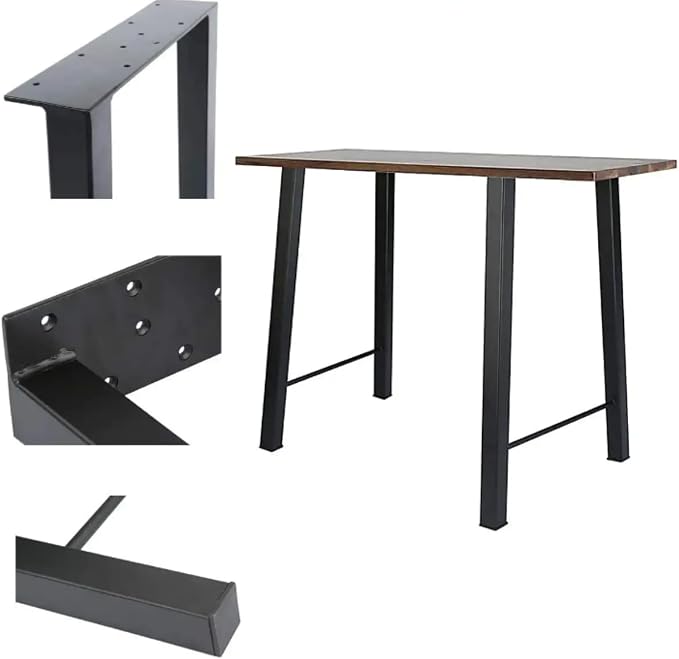 TC-HOMENY Table Legs 28 inches Set of 2 Furniture Legs Bench Legs Industry Metal Legs Coffee Table Desk