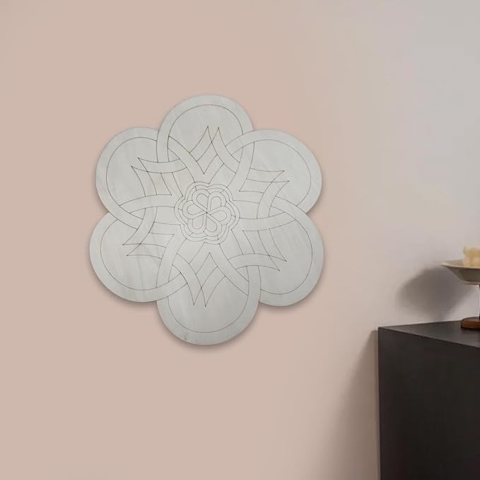 HouseVibe Geometry Wood Wall Art Ornament Bohemian Sculpture Decoration for Bathroom Bedroom Entryway Hallway Dining Room- Style B