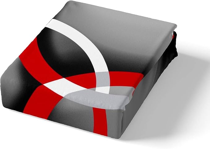 Feelyou Geometric Bedding Set Modern Retro Circle Grommet Comforter Cover for Kids Adult Abstract Stripe Line Art Duvet Cover Grey Red Black White Stripes Swirl Bed Set 3Pcs King Size (No Comforter)