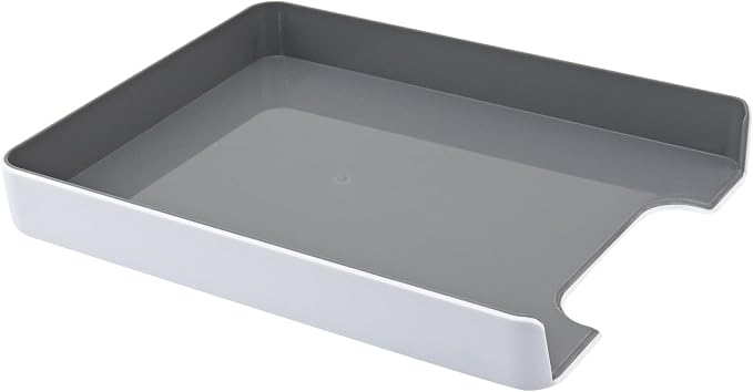 Fusion Letter Tray, 1 3/4" H x 10" W x 12 3/4" D, White/Gray