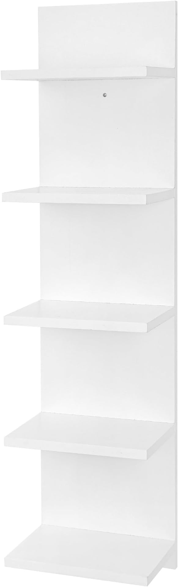Wooden 5 Tier Wall Shelf,Vertical Column Floating Storage Home Decor Organizer,Floating Shelf Wall Decor Shelves for Bedroom, Living Room,Vanity(White)