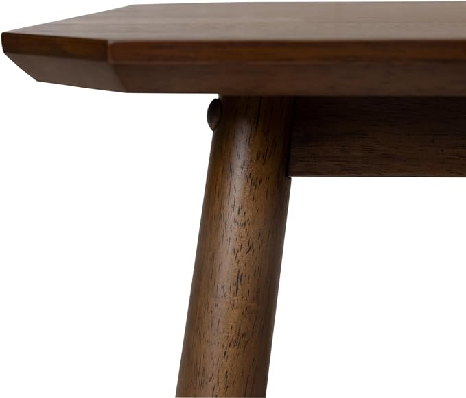 CIMOTA Walnut Wood Coffee Table, Mid-Century Modern Rectangular Center Table, Solid Wooden Tea Table for Living Room, Retro Dark Brown Finish, 35.5" x 20"