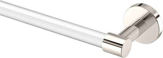 Gatco 5721 Clarion 18" Bathroom Towel Bar, Polished Nickel, Wall-Mounted Towel Rack, Crystal-Clear Acrylic Modern Bathroom Accessory
