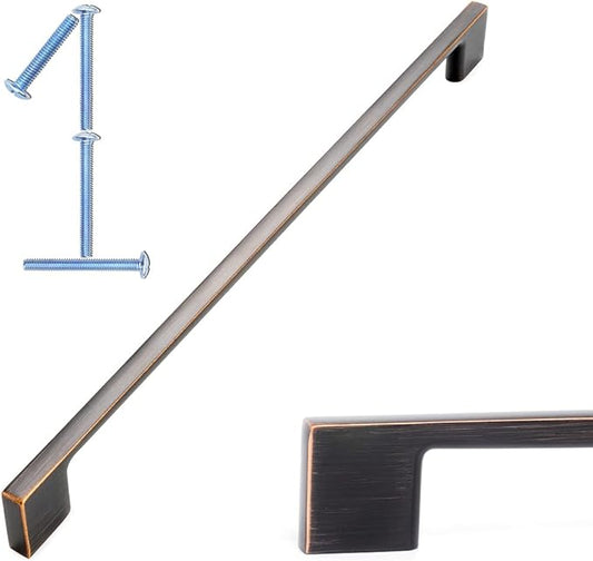 KOOFIZO 1 Pack 11-5/16 Inch Oil Rubbed Bronze Kitchen Cabinet Pulls Rubbed Bronze Cabinet Handles Bronze Cabinet Hardware for Kitchen Cabinets Drawer P01 Dresser Cupboard Bedroom Bathroom