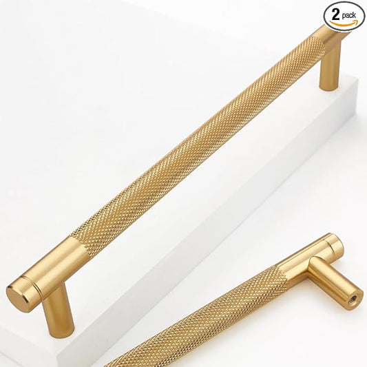 2 Pack 7 1/2 Inch 192 mm Barrel Cabinet Pulls Gold Cupboard Aluminum Handles Drawer Pull Cabinet Handles