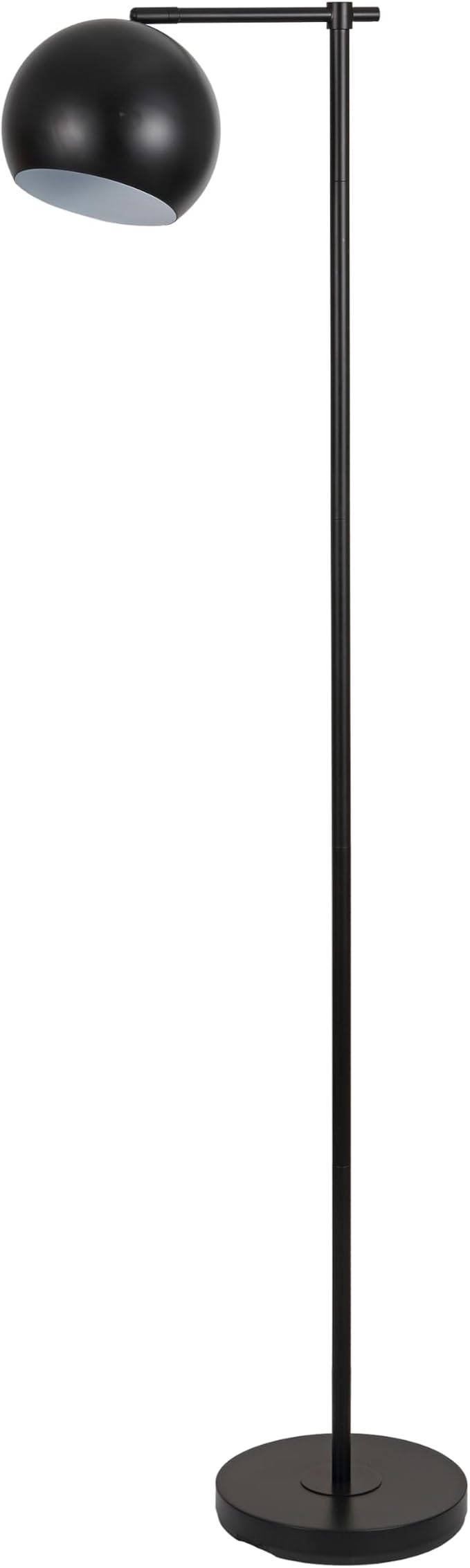 JONATHAN Y 58.5" Black Metal Cylinder Floor Lamp Modern Contemporary Minimalist Standing Lamp for Living Room Bedroom with Metal Dome Shade Foot Switch LED Bulb Included JYL3088B