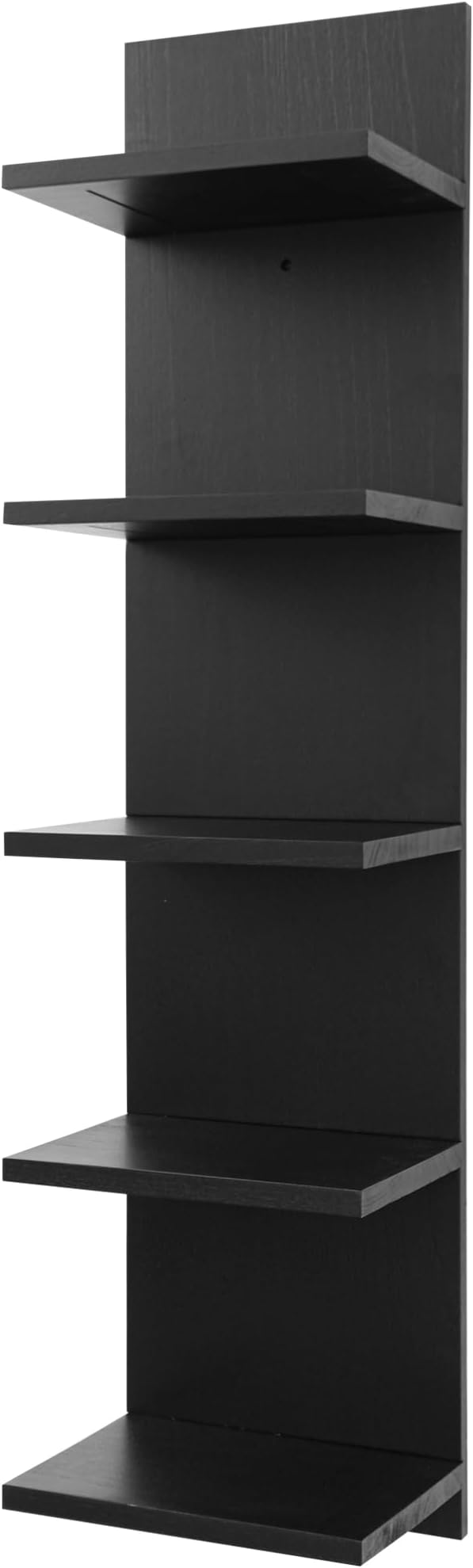 Wooden 5 Tier Wall Shelf,Vertical Column Floating Storage Home Decor Organizer,Floating Shelf Wall Decor Shelves for Bedroom, Living Room,Vanity(Black)