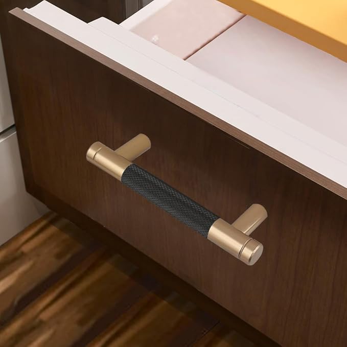 2 Pack 3 Inch 76 mm Bronze and Black Barrel Cabinet Pulls Cupboard Aluminum Handles Drawer Pull Cabinet Handles