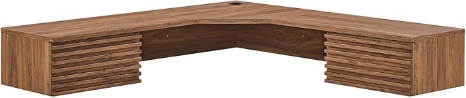 Modway EEI-6181-WAL Render Wall Mount Corner Office Desk, Walnut