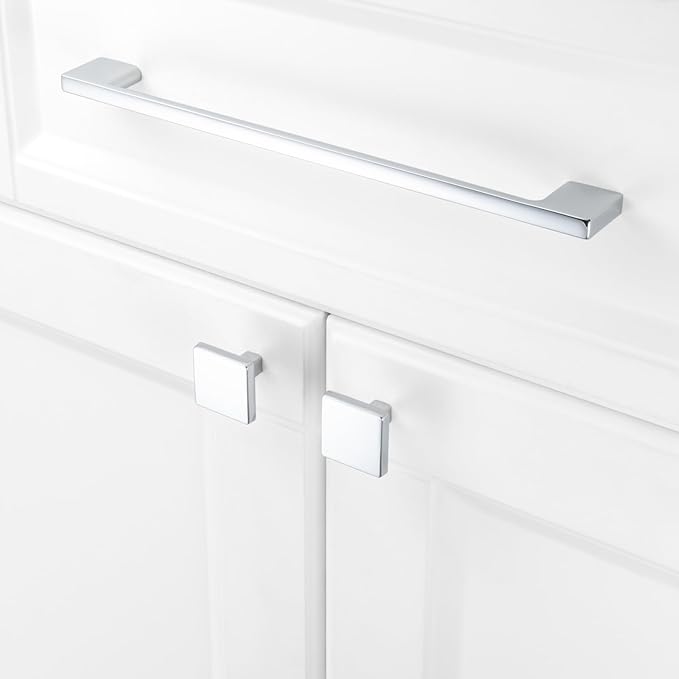 KOOFIZO 5 Pack 8-4/5 Inch Polished Chrome Kitchen Cabinet Pulls Chrome Cabinet Handles Chrome Cabinet Hardware for Kitchen Cabinets Drawer P01 Dresser Cupboard Bedroom Bathroom