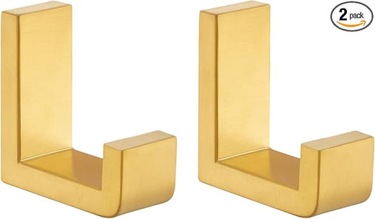 Angle Simple Towel Hook Brushed Dark Gold 2 Pack, 304 Stainless Steel Robe Hook for Bathroom