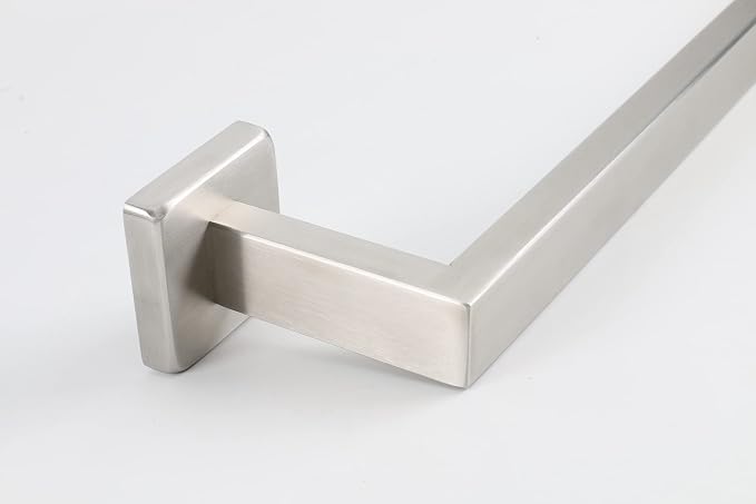 TocTen Bath Towel Rack - Square Base Thicken SUS304 Stainless Steel Towel Bar for Bathroom, Bathroom Accessories Towel Rod Heavy Duty Wall Mounted Towel Holder. (Brushed Nickel, 24)
