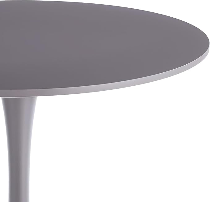 31.5” Round Dining Table, Special Gray Kitchen Tulip Table with Thickened Tabletop & Sturdy Pedestal Base, Tulip Shape Leisure Table for Brstio Cafe Breakfast Nook RV