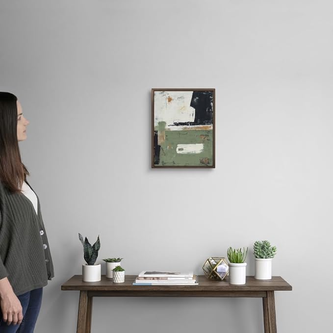 CANVAS ON DEMAND Sage of Innocence White Float Framed Canvas Wall Art Print by Erin Ashley, Abstract, Contemporary, Home Decor, Modern Artwork, 11" x14in