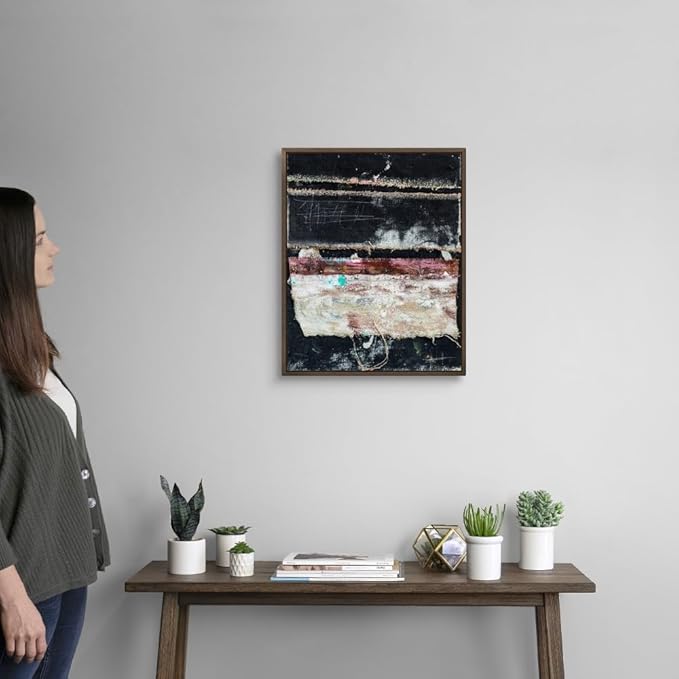 CANVAS ON DEMAND Broken to Beautiful 5 Natural Wood Float Framed Canvas Wall Art Print by Erin Ashley, Abstract, Contemporary, Home Decor, Modern Abstract, Artwork,16" x20in