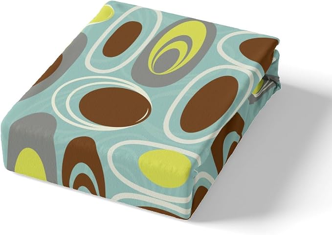 Erosebridal Teal Minimalist Bedding Sets Twin Geometric Circles Comforter Cover, Abstract Spiral Swirl Bed Set Geometric Stripes Duvet Cover, Modern Aesthetic Quilt Cover Room Decor (Zipper Closure)
