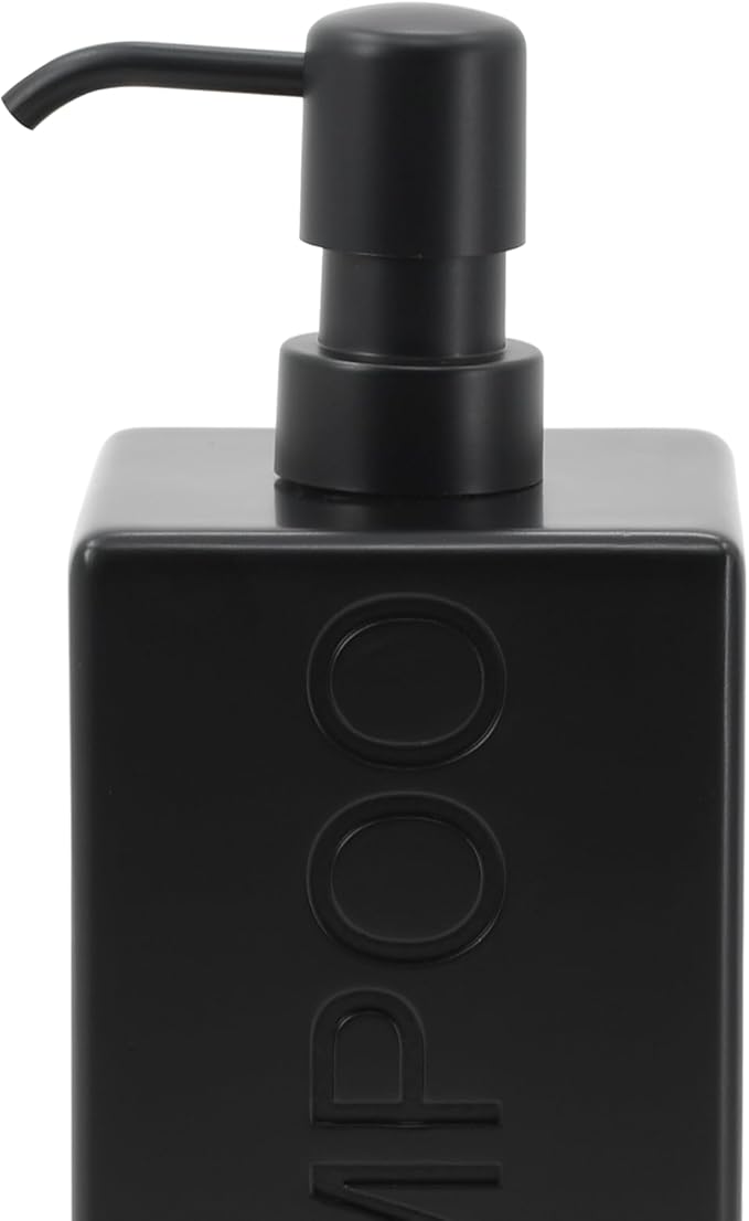 Rectangular Resin Dispenser Premium Bathroom Shampoo Conditioner Body Wash Bottle Modern Refillable Pump Design
