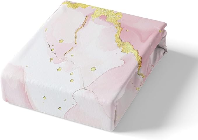 Erosebridal Girls Pink Marble Bedding Sets Twin Pastel Watercolor Comforter Cover, Abstract Artwork Bed Set Girly Aesthetic Duvet Cover, Geometric Marbling Mountain Fluid Quilt Cover (Zipper Closure)
