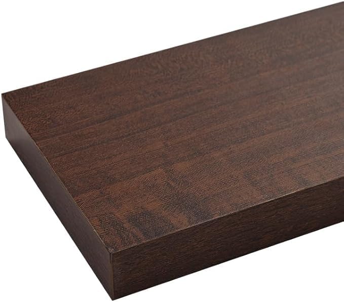 Floating Shelves, Walnut-Like Wooden Set of 3 Wall Mounted Bathroom Shelves Over Toilet, Modern Small Hanging Shelves for Bedroom Living Room Kitchen Rustic Home Decor, 12" x 7" x 1.5"