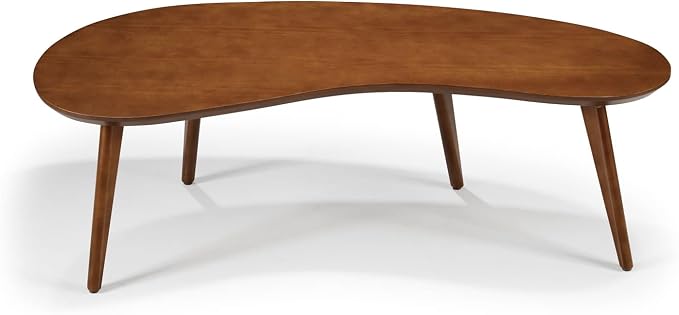 Mid Century Modern Abstract Shaped Coffee Table/Solid Wood/White Finish