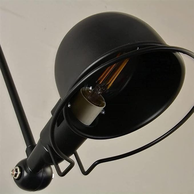 Retro Extendable Wall Lighting Fixture Swing Arm Long Wall Sconces with Adjustable Head Rotated Lamp Arm Reading Light for Study Bedroom Bedside Lamp