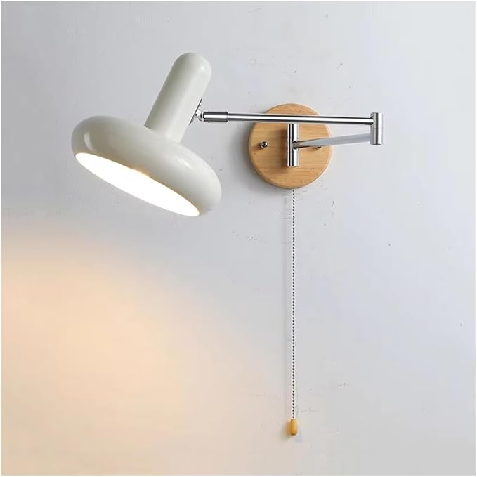 Swing Arm Wall Lamp with Switch Bedside Wall Lamp Retro Bedroom Study Retractable Folding Reading Lamp,for Illumination