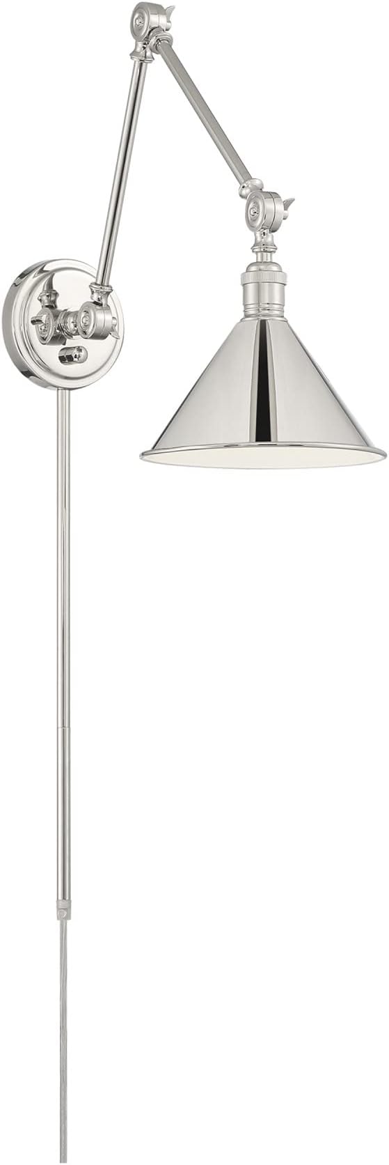 Nuvo Lighting 67113-1 Light 120 volt Polished Nickel Swing Arm Lamp (DELANCEY SWING ARM FIXTURE)