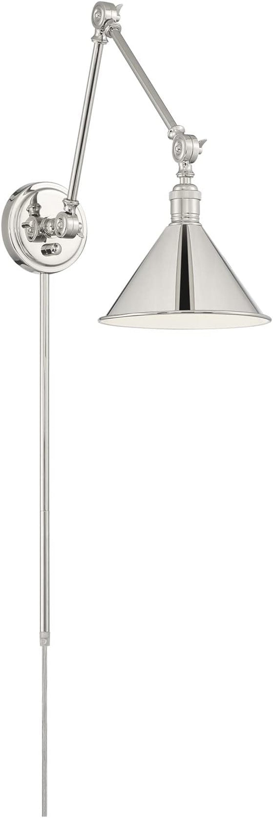 Nuvo Lighting 67113-1 Light 120 volt Polished Nickel Swing Arm Lamp (DELANCEY SWING ARM FIXTURE)