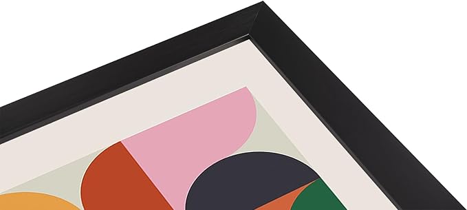 LZMXWX Vintage Bauhaus Exhibition Poster July 23 1923 Geometric Abstract Design With Colorful Shapes Canvas Wall Art Maximalist Prints For Home Bedroom Dorm Wall Decor 8x12in Black Framed Flat