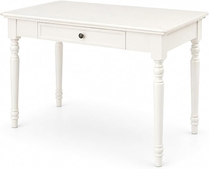 Solid Wood Desk with Drawers, Walnut Writing Desks, Small Computer Desk for Small Spaces, Gaming Study Home Office Desks for Work, Student PC Desk for Bedroom, Escritorios para Cuartos