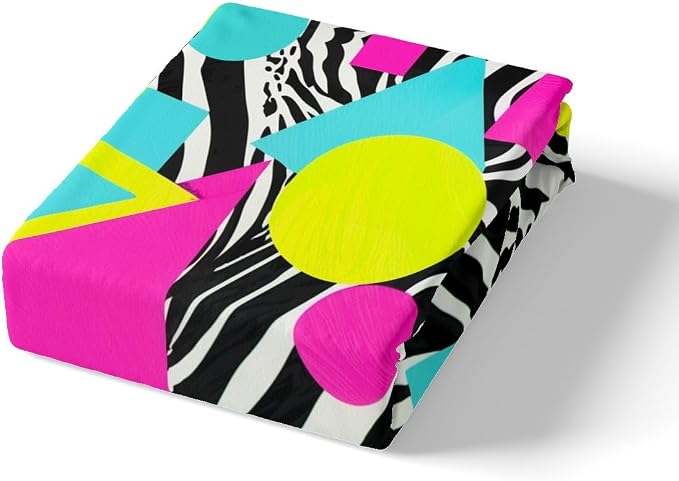 Memphis Duvet Cover Set Queen Size,Geometric Circle Triangle 80s 90s Hip Pop Bedding Set for Boys Girls,Leopard Print Zebra Skin Comforter Cover,Hippy Fashion Quilt Cover,2 Pillowcases(No Filler)