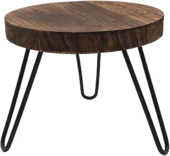 Wood Plant Stand Indoor Outdoor, 8'' Wooden Planter Stands Fit 5-10 Inch Pot, Plant Stool Flower Pot Stand Gardening Display Pedestals for Decor Living Room Balcony, Office, Patio