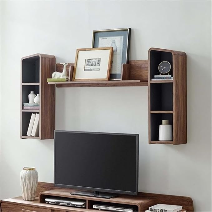 Modway Omnistand, Wall Mounted Shelves, Walnut Gray