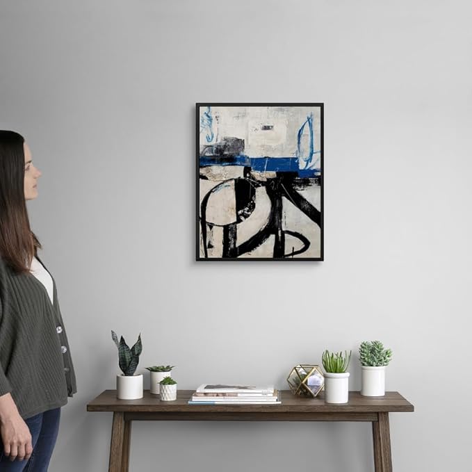CANVAS ON DEMAND Twisted Emotions Walnut Float Framed Canvas Wall Art Print by Erin Ashley, Abstract, Contemporary, Home Decor, Modern Abstract, Artwork,16" x20in