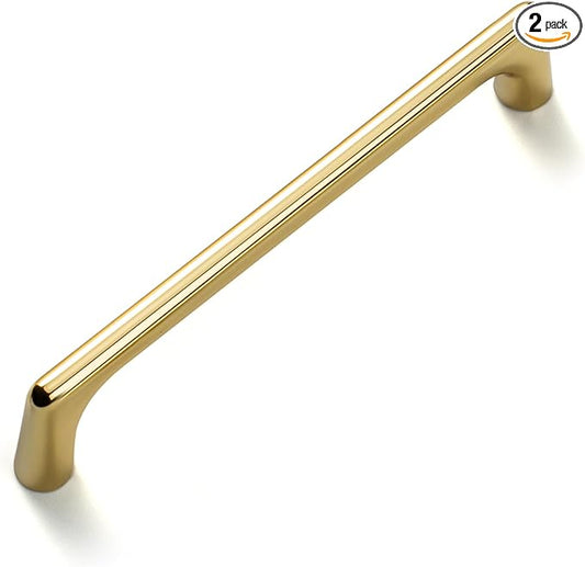 Goo-Ki Shinging Gold Cabinet Pulls with 3.8''(96mm) Hole Centers, Modern Style Zinc Alloy Cabinet Handles for Dresser,Wardrobe,Cupboard- 2 Pack