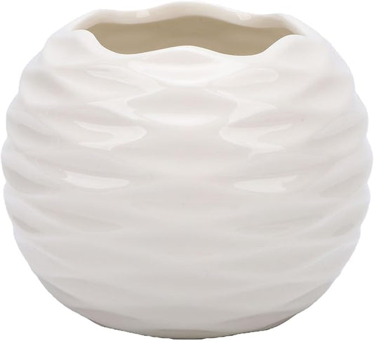 AMONIDA Ceramic Scented Candle Holder, Handcrafted Nordic Lightweight Decorative Centerpiece, Candle Tea Light Holder with Versatile Minimalist Design, Ideal for Living Room Table (White)