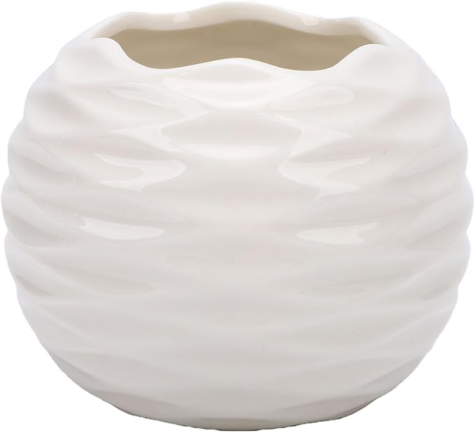 MAVIS LAVEN Nordic Ceramic Candle Holder Minimalist Tea Light Holder Hand Cast Texture for Scented Candles Ceramic Bowl for Living Room Dining Table Bedroom Holiday Decor (White)