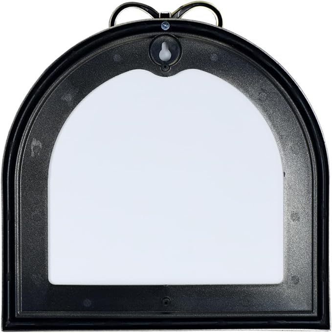 9.8-inch x 9.8-inch Arched Plastic wall Mirror with Bow at top, Modern Decorative Mirror, Small Arched wall Mirror Suitable for entryways and hallways (Gold, 9.8x9.8 inch)