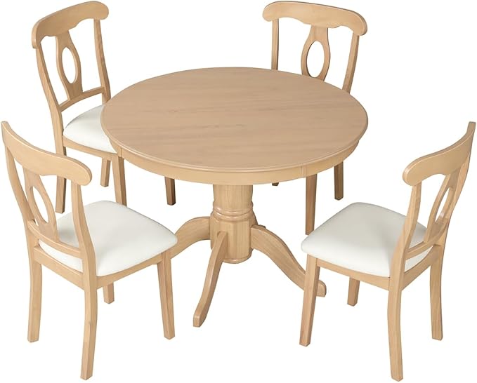 Angel Line Lindsey Dining Set, Natural/White
