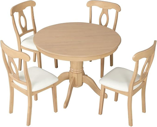 Angel Line Lindsey Dining Set, Natural/White